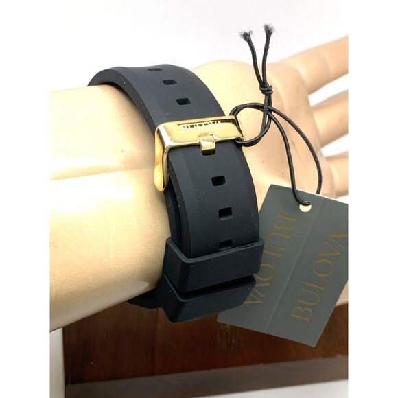 Bulova Men's Watch 98B278 Marine Star Black Dial Quartz Chronograph Rubber Band - Picture 11 of 15